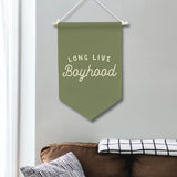 Maxbell Long Live Boyhood Banner Easy to Hang Wall Decor for Party Kids Room Nursery Green