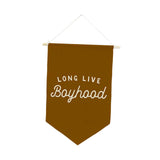 Maxbell Long Live Boyhood Banner Easy to Hang Wall Decor for Party Kids Room Nursery Brown