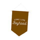 Maxbell Long Live Boyhood Banner Easy to Hang Wall Decor for Party Kids Room Nursery Brown