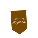 Maxbell Long Live Boyhood Banner Easy to Hang Wall Decor for Party Kids Room Nursery Brown