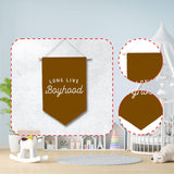 Maxbell Long Live Boyhood Banner Easy to Hang Wall Decor for Party Kids Room Nursery Brown