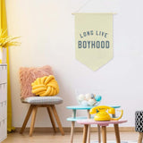 Maxbell Long Live Boyhood Banner Easy to Hang Wall Decor for Party Kids Room Nursery Beige