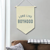 Maxbell Long Live Boyhood Banner Easy to Hang Wall Decor for Party Kids Room Nursery Beige