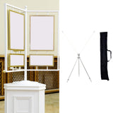 Maxbell Poster Stand for Display Advertising Sign Holder for Trade Mall Wedding Sign White Rod