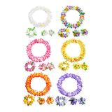Maxbell Hawaiian Leis Set Wreath Outdoor Pool Summer Dance Artificial Flower Garland White
