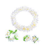 Maxbell Hawaiian Leis Set Wreath Outdoor Pool Summer Dance Artificial Flower Garland White