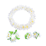 Maxbell Hawaiian Leis Set Wreath Outdoor Pool Summer Dance Artificial Flower Garland White