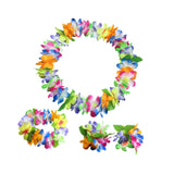 Maxbell Hawaiian Leis Set Wreath Outdoor Pool Summer Dance Artificial Flower Garland Multi