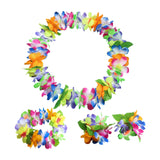 Maxbell Hawaiian Leis Set Wreath Outdoor Pool Summer Dance Artificial Flower Garland Multi