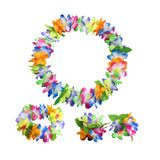 Maxbell Hawaiian Leis Set Wreath Outdoor Pool Summer Dance Artificial Flower Garland Multi
