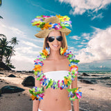 Maxbell Hawaiian Leis Set Wreath Outdoor Pool Summer Dance Artificial Flower Garland Multi
