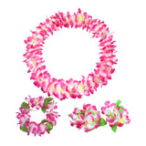 Maxbell Hawaiian Leis Set Wreath Outdoor Pool Summer Dance Artificial Flower Garland Pink