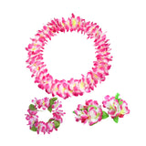 Maxbell Hawaiian Leis Set Wreath Outdoor Pool Summer Dance Artificial Flower Garland Pink