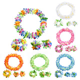 Maxbell Hawaiian Leis Set Wreath Outdoor Pool Summer Dance Artificial Flower Garland Yellow