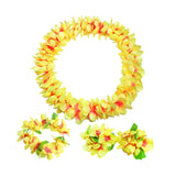 Maxbell Hawaiian Leis Set Wreath Outdoor Pool Summer Dance Artificial Flower Garland Yellow