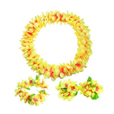 Maxbell Hawaiian Leis Set Wreath Outdoor Pool Summer Dance Artificial Flower Garland Yellow
