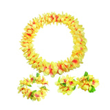 Maxbell Hawaiian Leis Set Wreath Outdoor Pool Summer Dance Artificial Flower Garland Yellow