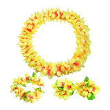Maxbell Hawaiian Leis Set Wreath Outdoor Pool Summer Dance Artificial Flower Garland Yellow