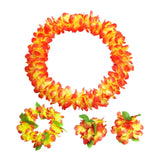 Maxbell Hawaiian Leis Set Wreath Outdoor Pool Summer Dance Artificial Flower Garland Orange Red