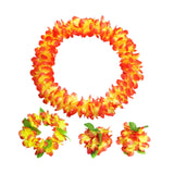 Maxbell Hawaiian Leis Set Wreath Outdoor Pool Summer Dance Artificial Flower Garland Orange Red