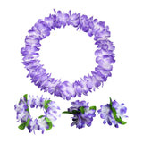 Maxbell Hawaiian Leis Set Wreath Outdoor Pool Summer Dance Artificial Flower Garland Violet