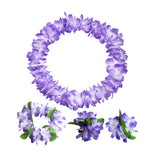 Maxbell Hawaiian Leis Set Wreath Outdoor Pool Summer Dance Artificial Flower Garland Violet