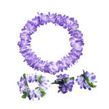 Maxbell Hawaiian Leis Set Wreath Outdoor Pool Summer Dance Artificial Flower Garland Violet