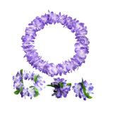 Maxbell Hawaiian Leis Set Wreath Outdoor Pool Summer Dance Artificial Flower Garland Violet