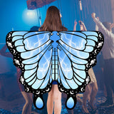 Maxbell Butterfly Cape Gift Dress up for Themed Party Role Playing Stage Performance Light Blue