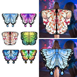 Maxbell Butterfly Cape Gift Dress up for Themed Party Role Playing Stage Performance Light Blue