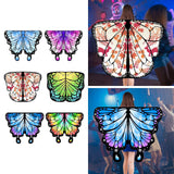 Maxbell Butterfly Cape Gift Dress up for Themed Party Role Playing Stage Performance Light Blue