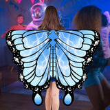 Maxbell Butterfly Cape Gift Dress up for Themed Party Role Playing Stage Performance Light Blue