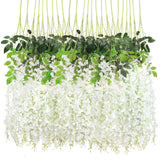 Maxbell 36x Artificial Wisterias Silk Vines Silk Flower String for Office Arch Party