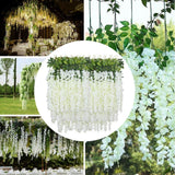 Maxbell 36x Artificial Wisterias Silk Vines Silk Flower String for Office Arch Party