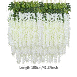 Maxbell 36x Artificial Wisterias Silk Vines Silk Flower String for Office Arch Party