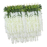 Maxbell 36x Artificial Wisterias Silk Vines Silk Flower String for Office Arch Party