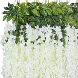 Maxbell 36x Artificial Wisterias Silk Vines Silk Flower String for Office Arch Party