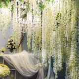 Maxbell 36x Artificial Wisterias Silk Vines Silk Flower String for Office Arch Party