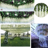Maxbell 36x Artificial Wisterias Silk Vines Silk Flower String for Office Arch Party