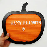 Maxbell Pumpkin Shaped Letter Board Felt Message Bulletin Board for Party Home Decor orange