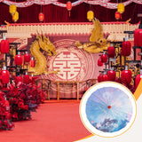 Maxbell Chinese Oiled Paper Umbrella Oriental Parasol for Holiday Stage Show Wedding Style I