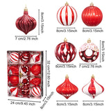 Maxbell 16Pcs Christmas Tree Red Ball Ornaments 7-8cm for Fireplace Door Accessories