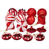 Maxbell 16Pcs Christmas Tree Red Ball Ornaments 7-8cm for Fireplace Door Accessories