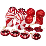 Maxbell 16Pcs Christmas Tree Red Ball Ornaments 7-8cm for Fireplace Door Accessories