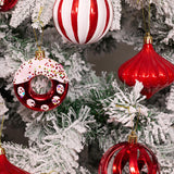 Maxbell 16Pcs Christmas Tree Red Ball Ornaments 7-8cm for Fireplace Door Accessories