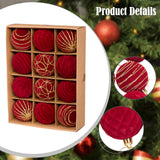 Maxbell 12Pcs Christmas Ball Ornaments Xmas Decor for Holiday Anniversary Engagement