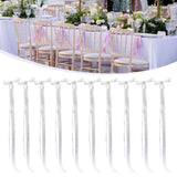 Maxbell 10x Satin Wedding Chair Bows Elegant with Ties for Background Banquet Events