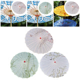 Maxbell Chinese Oiled Paper Umbrella Oriental Oil Paper Parasol for Costumes Wedding Pink