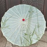 Maxbell Chinese Oiled Paper Umbrella Oriental Oil Paper Parasol for Costumes Wedding Green