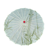 Maxbell Chinese Oiled Paper Umbrella Oriental Oil Paper Parasol for Costumes Wedding Green